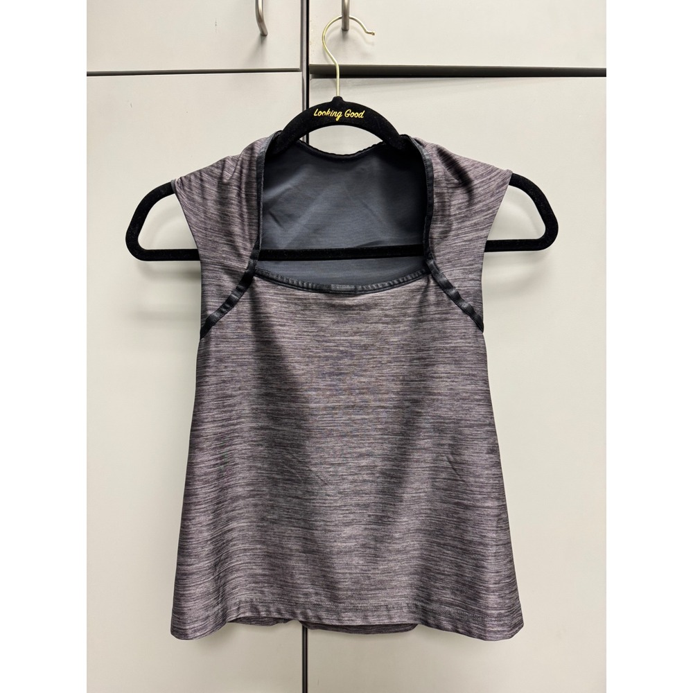 Lululemon Space Dye Heathered Grey Square Neck Athletic Tank Top Womens Small